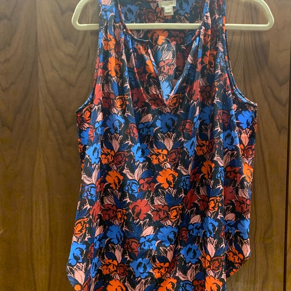 J.Crew Floral Sleeveless V Neck - Picture 1 of 6
